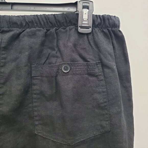 Ellos Woman's Black Linen Blend Elastic Waist Pull On Casual Pants Plus‎ Size 18 - Picture 6 of 8